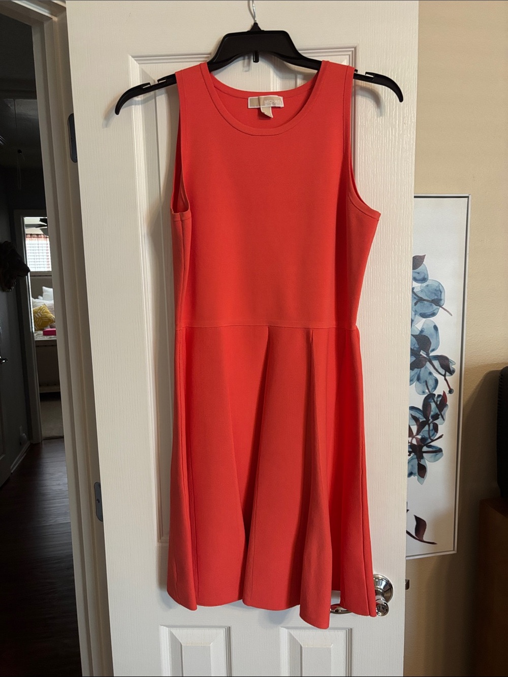 Michael Kors Coral Sleeveless Fit-and-Flare Dress